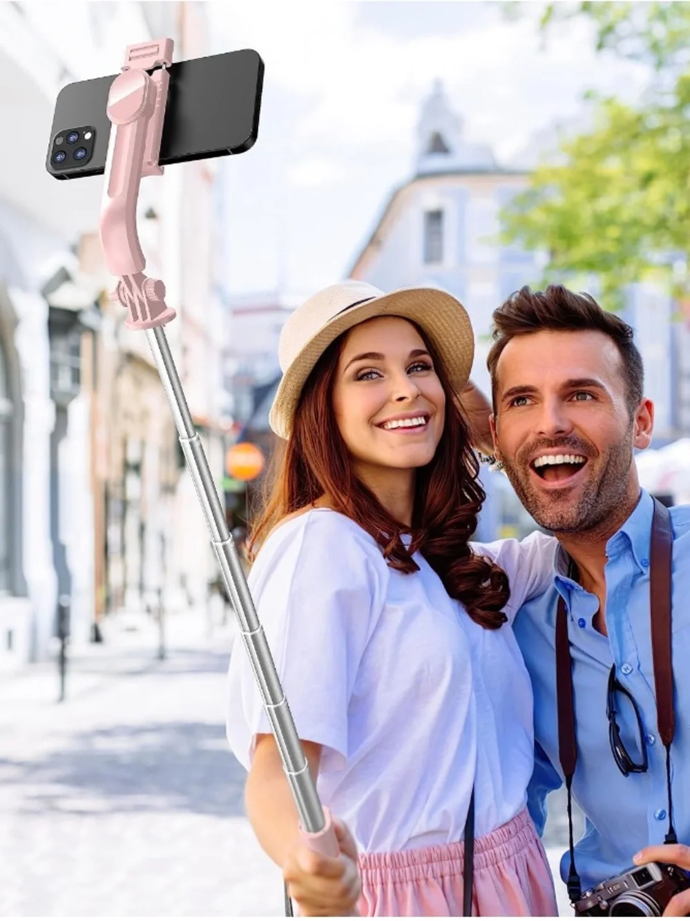 ✨NIB✨ Pink Bluetooth Selfie Stick Tripod with Remote - Portable Phone Mount